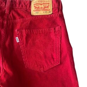 Red levi corduroy jeans